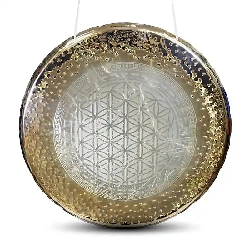 Zrcadlový gong Kvet života 40 cm – meditační gong Kvet života Cenově Výhodný
